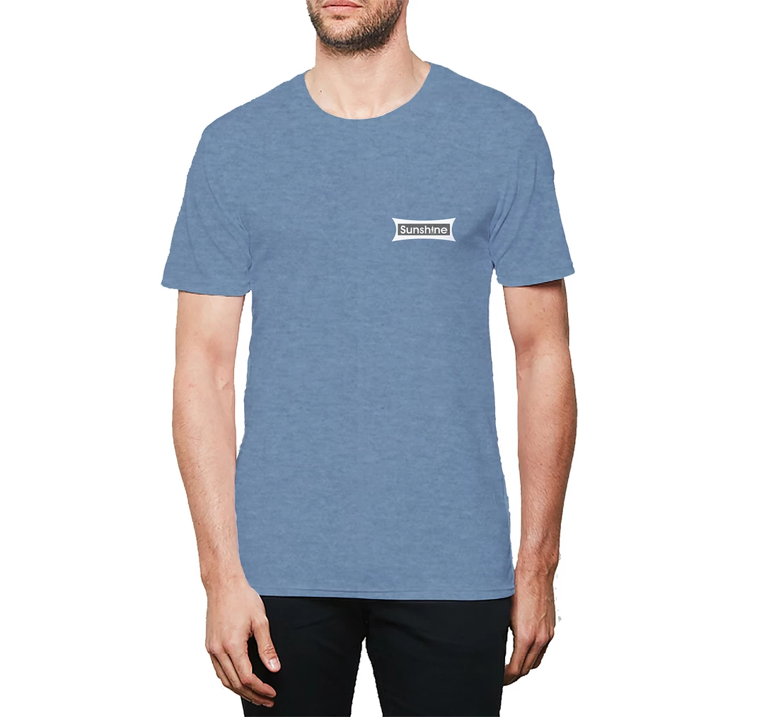 T6 Sunshine Men's 2012 Logo Badge Vintage Crew Blue