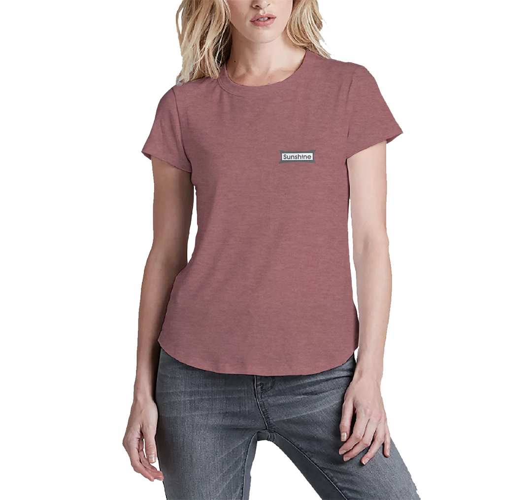 T6 Sunshine Women's 2012 Logo Badge Vintage Crew Red 3 T6 Sunshine Women's 2012 Logo Badge Vintage Crew Red