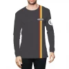 T6 Sunshine Men's 2012 Rainbow Side Stripe Plush LS Black
