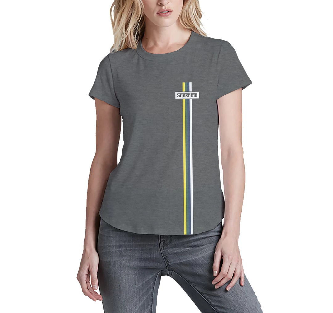 T6 Sunshine Women's 2017 Color Block Stripe Vintage Crew Sunshine Volleyball Club