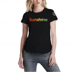 T6 Sunshine Volleyball Club Sunshine Women's 2019 Gradient Plush Crew Tee - Black