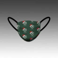 HittershouseLA Santa Hat Pattern Green Mask
