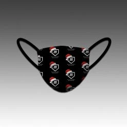 HittershouseLA Christmas Collection Santa Hat Pattern Black Mask