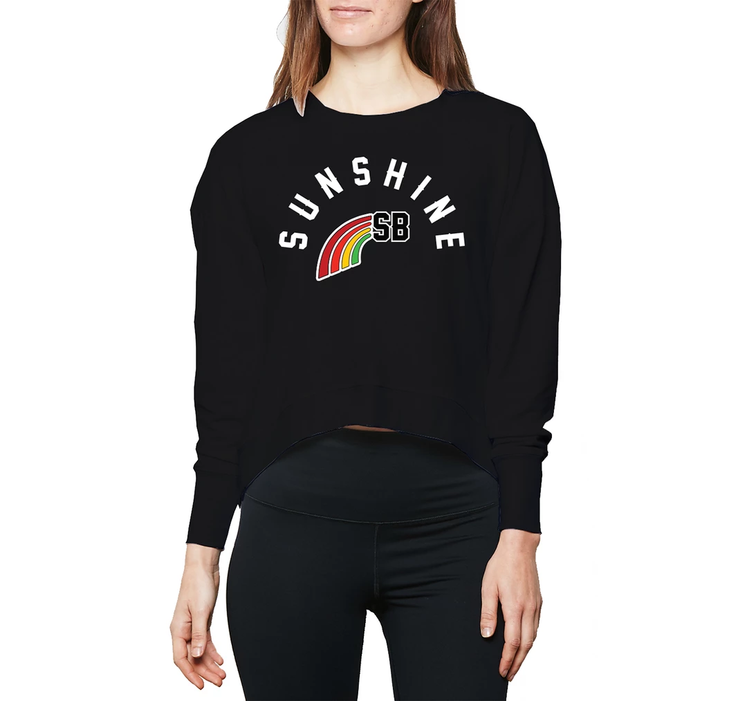 T6 Sunshine Women's 2019 South Bay Rainbow Curved Hem Crew Sweatshirt 3 T6 Sunshine Women's 2019 South Bay Rainbow Curved Hem Crew Sweatshirt