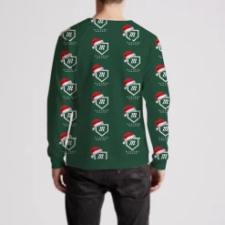 HittershouseLA Santa Pattern Green Sweater