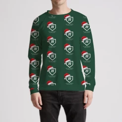 HittershouseLA Santa Pattern Green Sweater