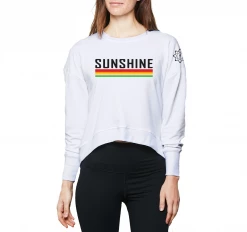 T6 Sunshine Women's 2019 Rainbow Box Curved Hem Crew Sweatshirt