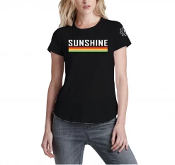 HittershouseLA Sunshine Women's 2019 Rainbow Box Tee - Black Sunshine Volleyball Club
